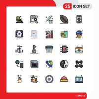 Universal Icon Symbols Group of 25 Modern Filled line Flat Colors of warning notification flu sport american Editable Vector Design Elements