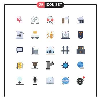 usuario interfaz paquete de 25 básico plano colores de biblioteca herramienta actualizar corte hacha editable vector diseño elementos