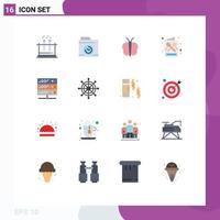 Group of 16 Modern Flat Colors Set for network server shop butterfly menu coffee shop Editable Pack of Creative Vector Design Elements