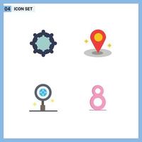 Pack of 4 creative Flat Icons of baby th navigation research 5 Editable Vector Design Elements