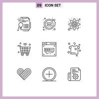 9 Creative Icons Modern Signs and Symbols of code iot cascading internet of things cart Editable Vector Design Elements