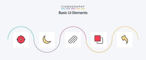 Basic Ui Elements Line Filled Flat 5 Icon Pack Including left. stack. clip. quadruple. four vector