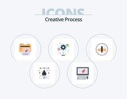 Creative Process Flat Icon Pack 5 Icon Design. creative. creative. process. gear. folder vector