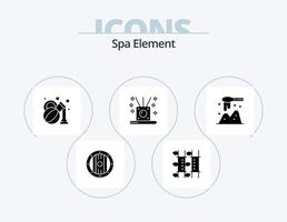 spa elemento glifo icono paquete 5 5 icono diseño. cucharón. palos spa. spa. incienso vector