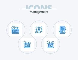 Management Blue Icon Pack 5 Icon Design. report. growth. management. goal. profile vector