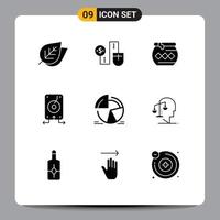 Universal Icon Symbols Group of 9 Modern Solid Glyphs of server data connection backup pongal Editable Vector Design Elements