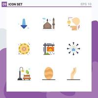 Set of 9 Modern UI Icons Symbols Signs for home advertisement marketing token blockchain Editable Vector Design Elements