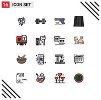 Stock Vector Icon Pack of 16 Line Signs and Symbols for text way gun road weapon Editable Creative Vector Design Elements