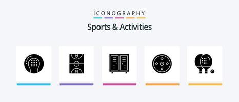 Sports and Activities Glyph 5 Icon Pack Including sports. focus. game. game. athletics. Creative Icons Design vector