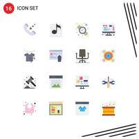 Universal Icon Symbols Group of 16 Modern Flat Colors of drying web media management data Editable Pack of Creative Vector Design Elements