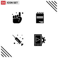 Set of 4 Modern UI Icons Symbols Signs for hand medical belive paper mobile Editable Vector Design Elements