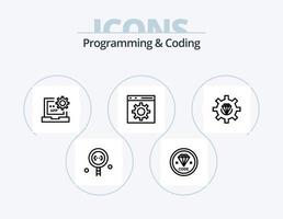 Programming And Coding Line Icon Pack 5 Icon Design. . . development. programming. development vector