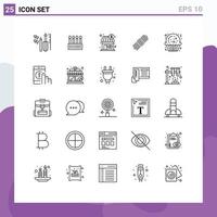 Set of 25 Modern UI Icons Symbols Signs for sugar christmas shop set rope Editable Vector Design Elements