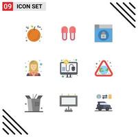 9 Flat Color concept for Websites Mobile and Apps pay worker web technician electrician Editable Vector Design Elements