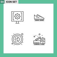 Stock Vector Icon Pack of 4 Line Signs and Symbols for contact skating service ice next Editable Vector Design Elements