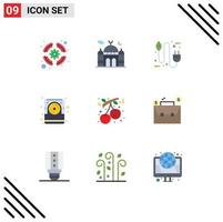 Pack of 9 Modern Flat Colors Signs and Symbols for Web Print Media such as electronic data pray computer electricity Editable Vector Design Elements