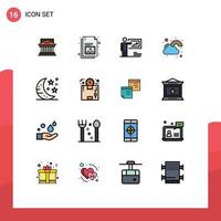 Modern Set of 16 Flat Color Filled Lines Pictograph of fortune business business strategy presentation Editable Creative Vector Design Elements