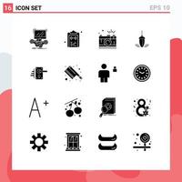 16 Creative Icons Modern Signs and Symbols of measurement sinker notepad capture photo Editable Vector Design Elements