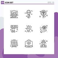 9 Universal Outline Signs Symbols of adn kitchen easter cook programming Editable Vector Design Elements