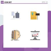 Pack of 4 Modern Flat Icons Signs and Symbols for Web Print Media such as chopper judge preparation vintage human Editable Vector Design Elements