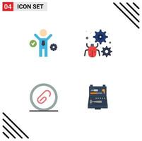4 Thematic Vector Flat Icons and Editable Symbols of business document configure setting file Editable Vector Design Elements
