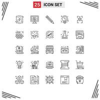 25 Creative Icons Modern Signs and Symbols of chart grid education prototype solutions Editable Vector Design Elements