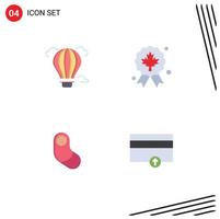 4 User Interface Flat Icon Pack of modern Signs and Symbols of balloon new born hot badge finance Editable Vector Design Elements