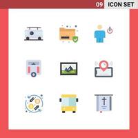 Pictogram Set of 9 Simple Flat Colors of image medical avatar health standby Editable Vector Design Elements