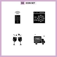 Pictogram Set of Simple Solid Glyphs of control love browser development wedding Editable Vector Design Elements