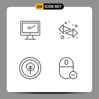 Pack of 4 creative Filledline Flat Colors of computer bio imac switch science Editable Vector Design Elements