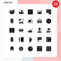 Pictogram Set of 25 Simple Solid Glyphs of hardware devices dry computers shower Editable Vector Design Elements