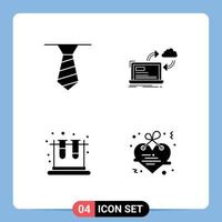 User Interface Pack of 4 Basic Solid Glyphs of necktie test processing arrows hanging Editable Vector Design Elements