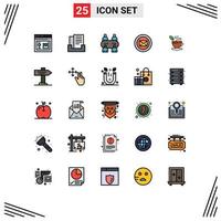 Set of 25 Modern UI Icons Symbols Signs for hot tea poker typing support Editable Vector Design Elements