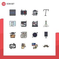 Pictogram Set of 16 Simple Flat Color Filled Lines of build font degree revenue money Editable Creative Vector Design Elements