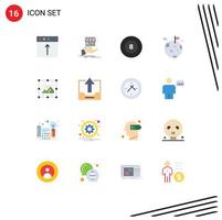 Universal Icon Symbols Group of 16 Modern Flat Colors of process space hand giant planet Editable Pack of Creative Vector Design Elements