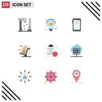 Mobile Interface Flat Color Set of 9 Pictograms of apple shopping smart phone sales cyber monday Editable Vector Design Elements