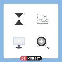 4 Universal Flat Icon Signs Symbols of flip computer analytics diagram device Editable Vector Design Elements