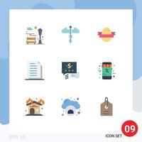 9 Creative Icons Modern Signs and Symbols of paper documents care document holidays Editable Vector Design Elements