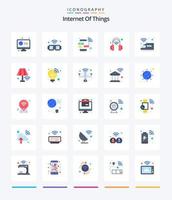 Creative Internet Of Things 25 Flat icon pack  Such As public. microphone. device. headset. smart vector