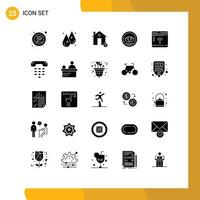 Pack of 25 Modern Solid Glyphs Signs and Symbols for Web Print Media such as internet coin buildings bangladeshi map Editable Vector Design Elements