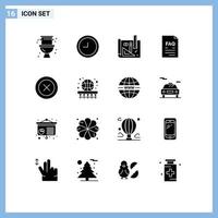 16 Universal Solid Glyphs Set for Web and Mobile Applications ux layout line support file Editable Vector Design Elements