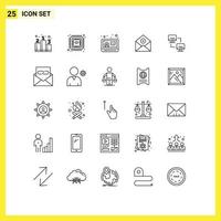 25 Creative Icons Modern Signs and Symbols of mail communication news mail add Editable Vector Design Elements