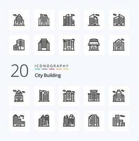 20 City Building Line icon Pack like office building office office building vector