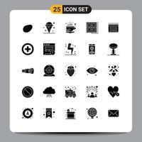 25 Universal Solid Glyphs Set for Web and Mobile Applications calendar socket chinese plug building Editable Vector Design Elements