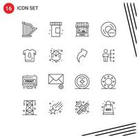 User Interface Pack of 16 Basic Outlines of football gadget agriculture disc computers Editable Vector Design Elements