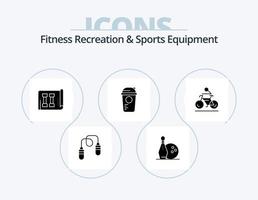 Fitness Recreation And Sports Equipment Glyph Icon Pack 5 Icon Design. activity. sports. equipment. recreation. bottle vector