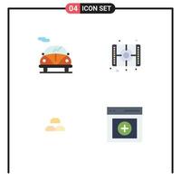 Flat Icon Pack of 4 Universal Symbols of automobile gold movie paint interest Editable Vector Design Elements