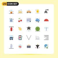 Flat Color Pack of 25 Universal Symbols of bathroom notify money notification truck Editable Vector Design Elements