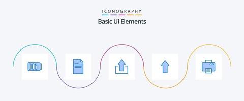 Basic Ui Elements Blue 5 Icon Pack Including . machine. arrow. printed. printer vector