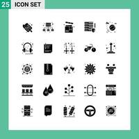 Set of 25 Modern UI Icons Symbols Signs for park beach ball product security network Editable Vector Design Elements